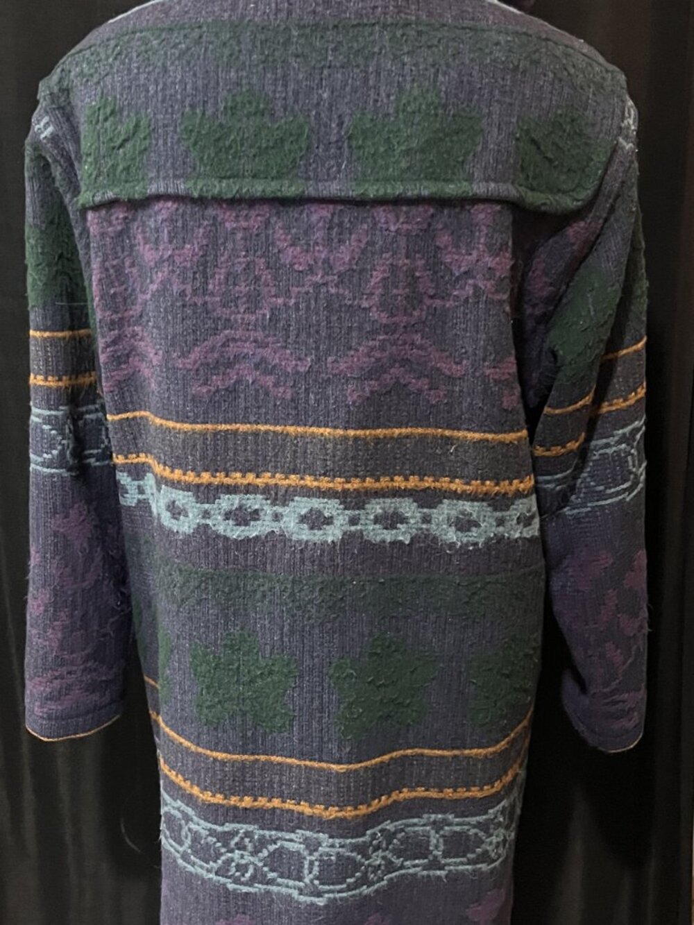 VTG Woolrich Woman Southwestern Tapestry Wool Toggle Coat USA Made MEdium - Picture 4 of 11